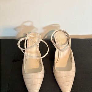 Bruno Magli Beige Croc-Patterned Heels